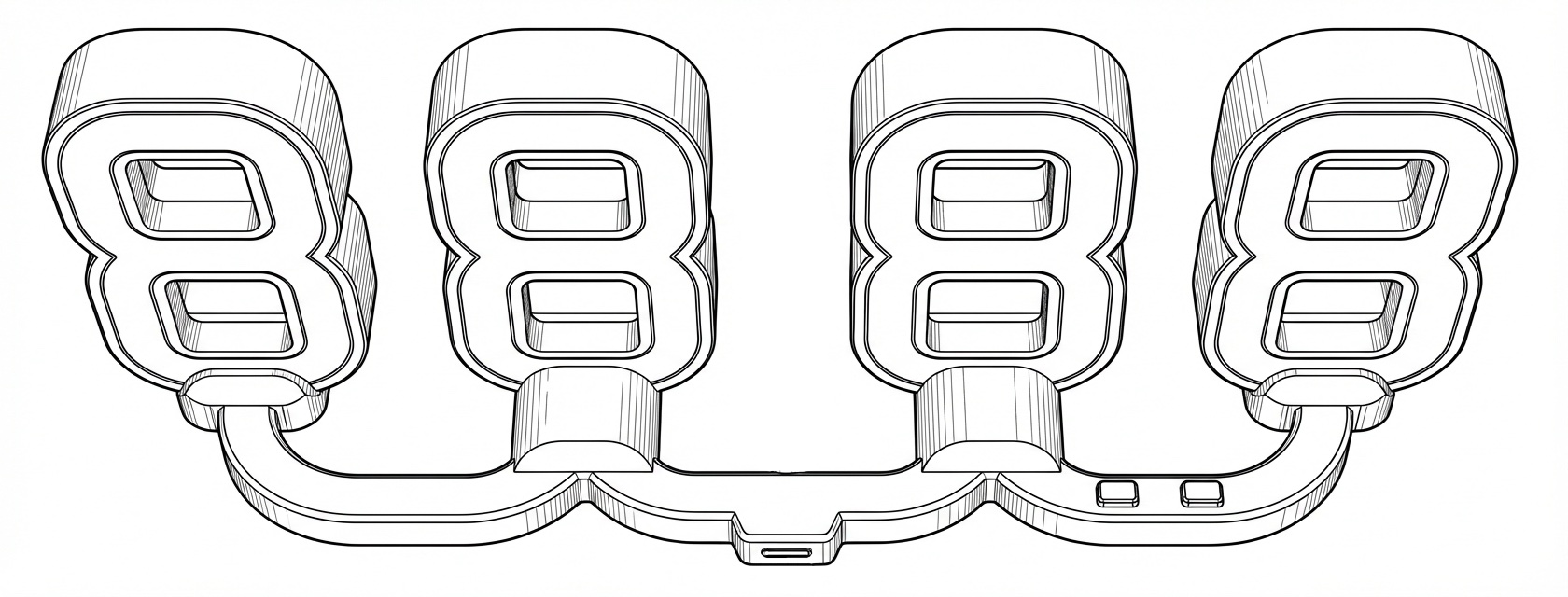Siebenuhr Mini top view